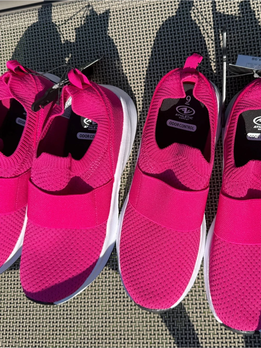 Athletic Works Woman’s  Memory Foam Slip-On Sneakers - Pink (price for 1 pair)